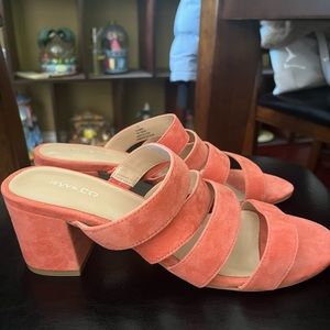 RW&CO. Coral Pink Slip On Heels Size 7.5W